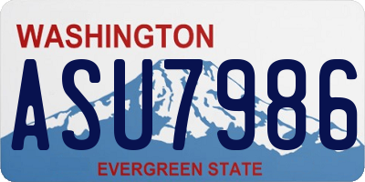 WA license plate ASU7986