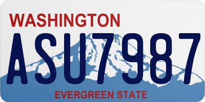 WA license plate ASU7987
