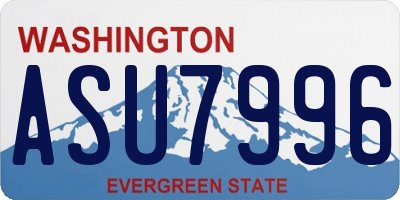 WA license plate ASU7996