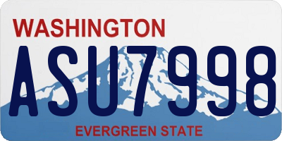 WA license plate ASU7998