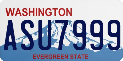 WA license plate ASU7999