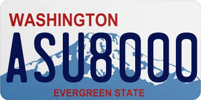 WA license plate ASU8000