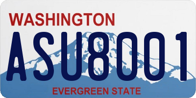 WA license plate ASU8001