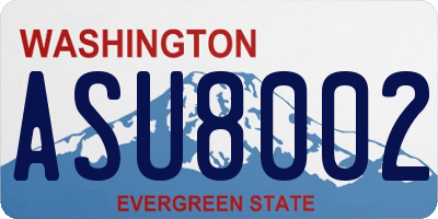 WA license plate ASU8002
