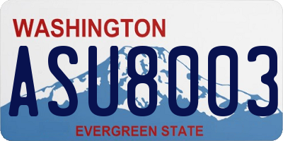 WA license plate ASU8003