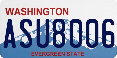 WA license plate ASU8006