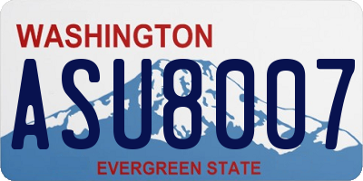 WA license plate ASU8007