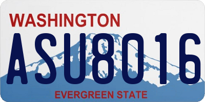 WA license plate ASU8016