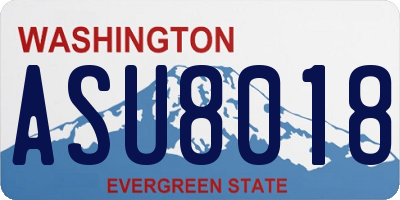 WA license plate ASU8018