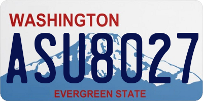 WA license plate ASU8027