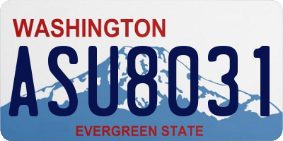 WA license plate ASU8031