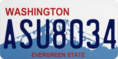 WA license plate ASU8034