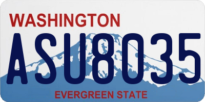 WA license plate ASU8035