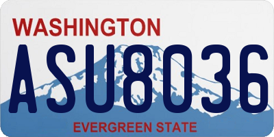 WA license plate ASU8036