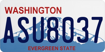 WA license plate ASU8037
