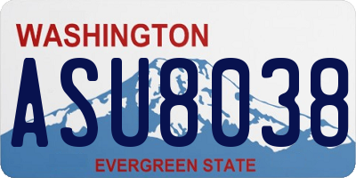 WA license plate ASU8038