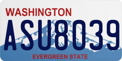 WA license plate ASU8039
