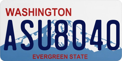 WA license plate ASU8040