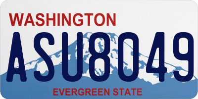 WA license plate ASU8049