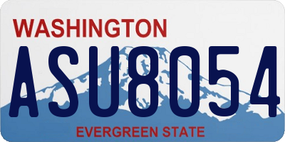 WA license plate ASU8054