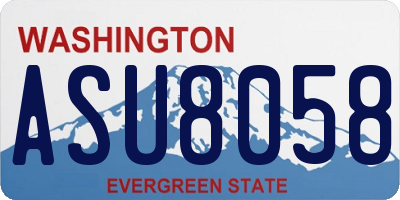 WA license plate ASU8058
