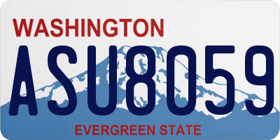 WA license plate ASU8059