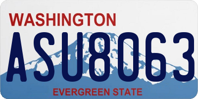 WA license plate ASU8063