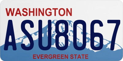 WA license plate ASU8067