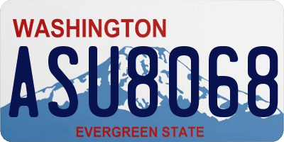 WA license plate ASU8068