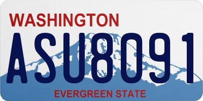 WA license plate ASU8091