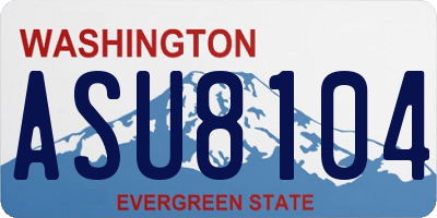 WA license plate ASU8104