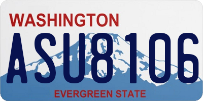 WA license plate ASU8106