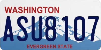 WA license plate ASU8107