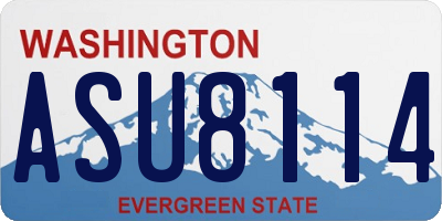 WA license plate ASU8114