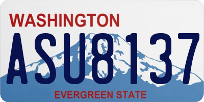 WA license plate ASU8137