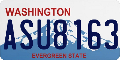 WA license plate ASU8163