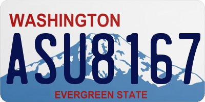 WA license plate ASU8167