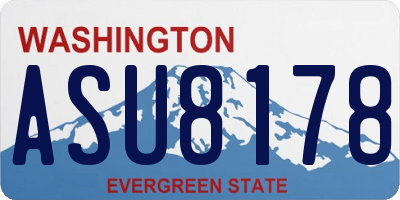 WA license plate ASU8178