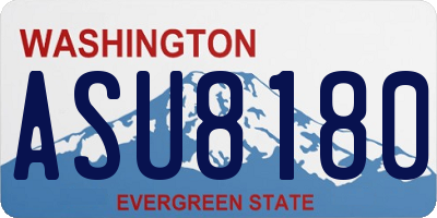 WA license plate ASU8180