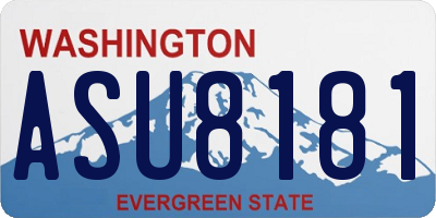 WA license plate ASU8181