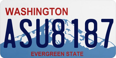 WA license plate ASU8187