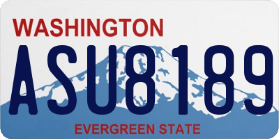 WA license plate ASU8189