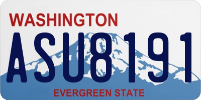 WA license plate ASU8191