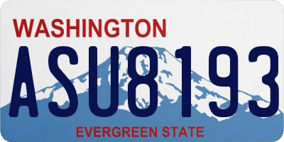WA license plate ASU8193