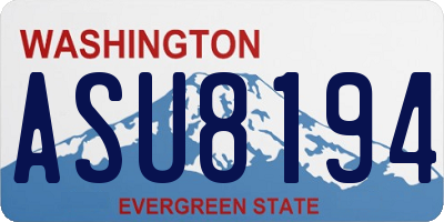 WA license plate ASU8194