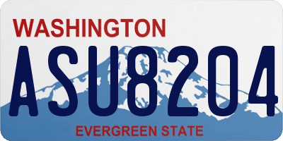 WA license plate ASU8204