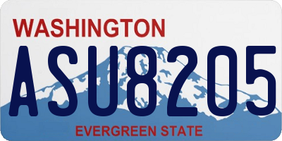 WA license plate ASU8205