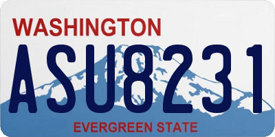 WA license plate ASU8231