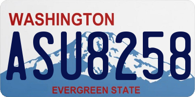 WA license plate ASU8258