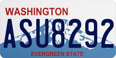 WA license plate ASU8292